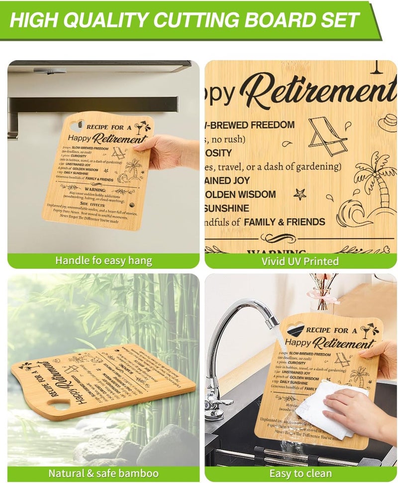 Aremdys Retirement Gifts for Women, Recipe for A Happy Retirement Cutting Board Kitchen Decoration for Retired Coworker, Boss, Nurse, Teacher, Friend, Mom,2025 Retirement Gift Idea - Image 4